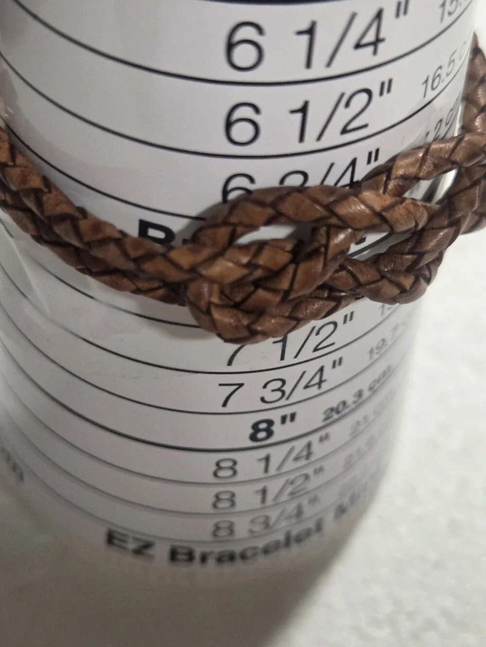 Handcrafted Orange Faux Pearl & Brown Braided Leather Bracelet